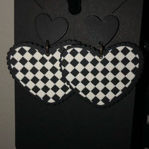 Handmade Checkered Heart Flat Backs Acrylic Earrings 🦄3 for $15 /4 for $20🦄